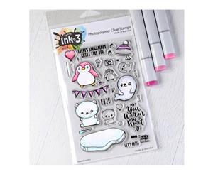 Ink On 3 - Snow Buddies 4x6 inch Clear Stamp Set