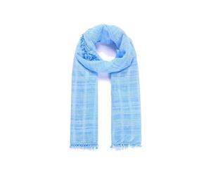 Intrigue Womens/Ladies Check Dyed Narrow Scarf (Blue) - JW892