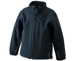 James And Nicholson Childrens/Kids Softshell Jacket (Black) - FU351