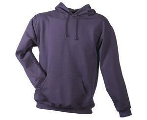 James And Nicholson Unisex Hooded Sweatshirt (Aubergine) - FU484