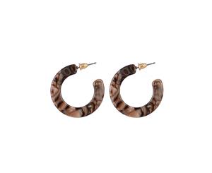 Jewelcity Sunkissed Womens/Ladies Wide Side Hoop Earrings (Brown) - JW968