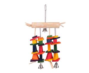 Kazoo Wooden Bird Toy Hanging Chips & Bell Extra Large 35 x 20cm