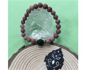Kid's Rhodochrosite and Lava Stone Aroma Diffuser Bracelet - Compassion Deep Love and Comfort