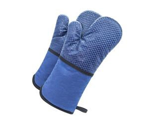 Kitchen Pizza Oven Mitts - Blue  1 x Pair