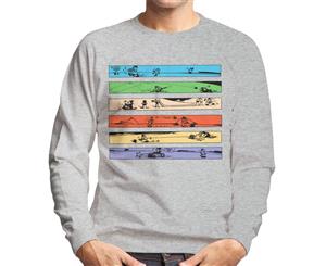 Krazy Kat Colour Strip Art Men's Sweatshirt - Heather Grey