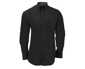 Kustom Kit Mens City Long Sleeve Business Shirt (Black) - BC1449