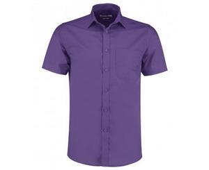 Kustom Kit Mens Poplin Short Sleeve Shirt (Purple) - RW6331