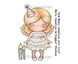 La-La Land Cling Mount Rubber Stamps 4In. X3in. Paper Doll Marci -Birthday