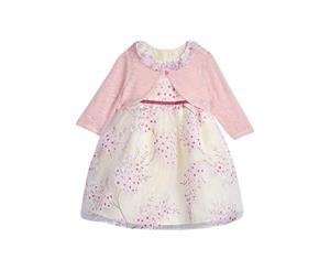 Laura Ashley Floral Organza Dress & Shrug