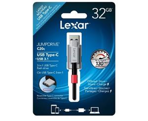 Lexar Jumpdrive C20c 32Gb Usb 3.1 & Typec Flash Drive - Upto 150Mb/S