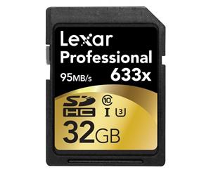 Lexar Professional 32GB Class 10 UHS-I 633X Speed (95MB/s) SDHC Flash Memory Card