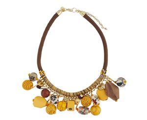 Lovisa Gold Brown Statement Thread Wrap Necklace