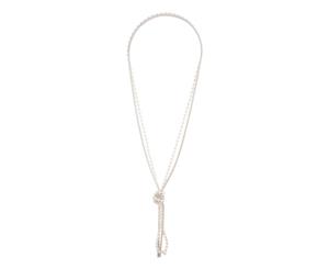 Lovisa Silver Mesh And Pearlized Bead Knot Necklace