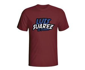 Luis Suarez Comic Book T-shirt (maroon)