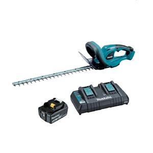 Makita 18V 520mm 1X5.0Ah Dual Rapid Charger Hedge Trimmer Kit DUH523PT