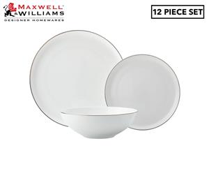 Maxwell & Williams 12-Piece Cashmere Luxe High Rim Dinner Set - White