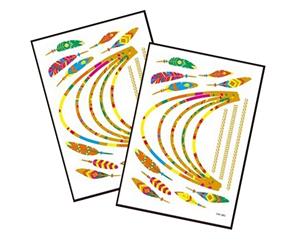 Metallic Temporary Tattoo Gold Silver Glitter Party Body Sticker Waterproof 2 Sheets 085