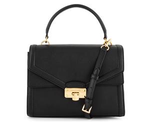 Michael Kors Kinsley MD Leather Satchel Bag - Black