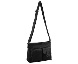 Milleni Ladies Leather Cross Body Bag (NL2953) - Black