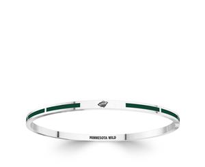 Minnesota Wild Bangle Bracelet For Women In Sterling Silver Design by BIXLER - Sterling Silver