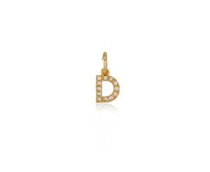 Mocha Letter Charm Gold - D