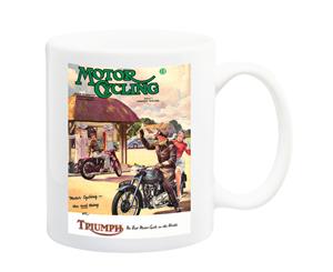 Motorcyle Magazine Vintage Cover Ad Triumph Poster Mug - 11 Fluid Oz