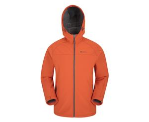 Mountain Warehouse Mens Softshell Jacket with Windproof and Water Resistant - Burnt Orange