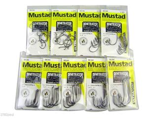 Mustad Penetrator-Bulk 9 Pc Value Pack-Sizes-1/0-2/0-3/0-4/0-5/0-6/0-7/0-8/0-9/0