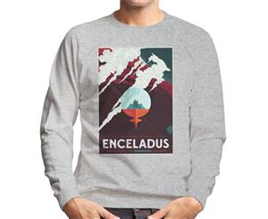 NASA Enceladus Interplanetary Travel Poster Men's Sweatshirt - Heather Grey