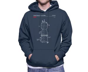 NASA Soyuz Spacecraft Blueprint Men's Hooded Sweatshirt - Navy Blue