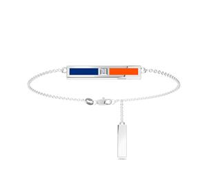 New York Mets Diamond Link Bracelet For Women In Sterling Silver Design by BIXLER - Sterling Silver