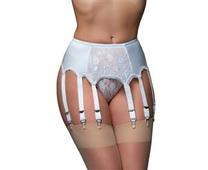 Nylon Dreams NDL10 10 Strap Suspender Belt - White