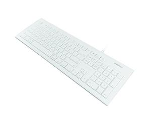 OWC Macally 104 Key Full Size Slim USB-C Keyboard - Cable Connectivity - with MacOS X shortcut keys for one-touch control of Mac application.