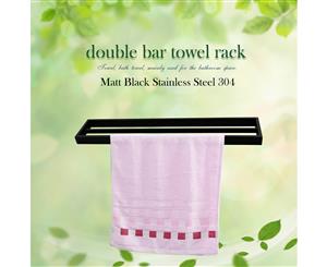 Omar Matte Black Stainless Steel DoubleTowel Rail Square Rack Bar Holder 600mm