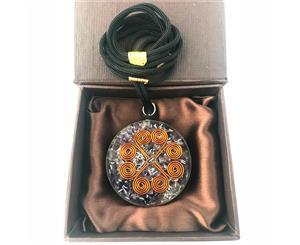 Orgonite Pendant Amethyst Heart Cooper Coil Orgone Gemstone Disc Reiki Spiritual Energy