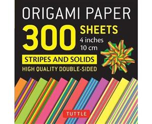 Origami Paper Stripes and Solids  4" (10cm) 300 sheets