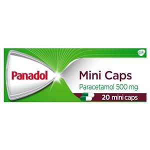 Panadol Mini Caps for Pain Relief Paracetamol 500mg 20