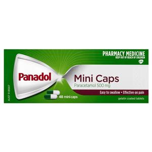 Panadol Mini Caps for Pain Relief Paracetamol 500mg 48