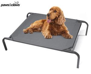 Paws & Claws 90x65cm Medium Elevated Pet Bed - Black