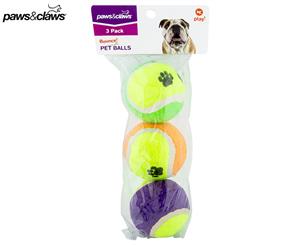 Paws & Claws Tennis Ball 3-Pack - Multi