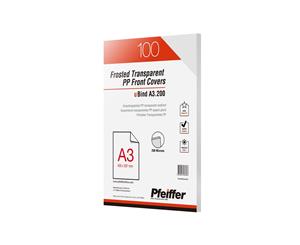 Pfeiffer Frosted Transparent Pp Front Covers A3 200 Mic Pack Of 100 (C)