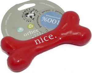 Planet Dog Orbee Tuff Holiday Nice Funny Bone - Red