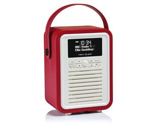 Portable Digital DAB+ Radio And Bluetooth Speaker Retro Look Red AUX USB Inputs