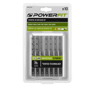 PowerFit 10 Piece Essential Wood Jigsaw Blade Set