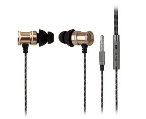 REYTID In-Ear Earphones Headphones - HD Sound - DEEP Bass with Metal 1-button Mic - Compatible with iPhone and Android - Chrome - Chrome