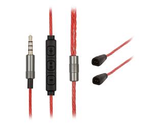 REYTID Replacement Red 5N OFC Cable Compatible with Sennheiser IE8 IE80 IE8i Headphones Lead w/ Mic Volume Control - Inline Remote Lead 525719 - Red