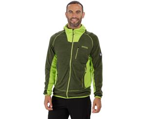 Regatta Mens Cartersville IV Zip Up Hooded Casual Fleece Hoodie Jacket - RaceGrn/Lime