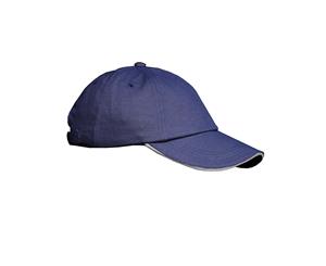 Result Unisex Low Profile Heavy Brushed Cotton Baseball Cap With Sandwich Peak (Navy/White) - BC963