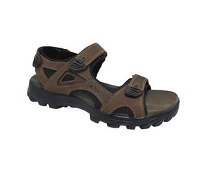 Roamers Mens Three Point Touch Fastening Sandals (Brown) - DF1724