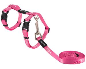 Rogz Kiddycat 11mm Cat Harness & Lead Set Pink Hearts